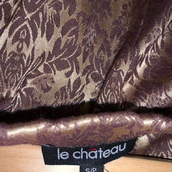 Strapless brown and gold damask dress - Picture 3 of 3